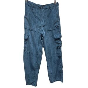 Indigo Rising corduroy pants women's/jun size 7/28 wide leg baggy high rise Blue